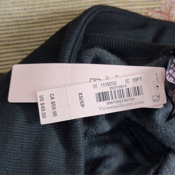 Victorias Secret Jogger Sweatpants Womens XS Gray Black Animal Print Lounge - Picture 15 of 16